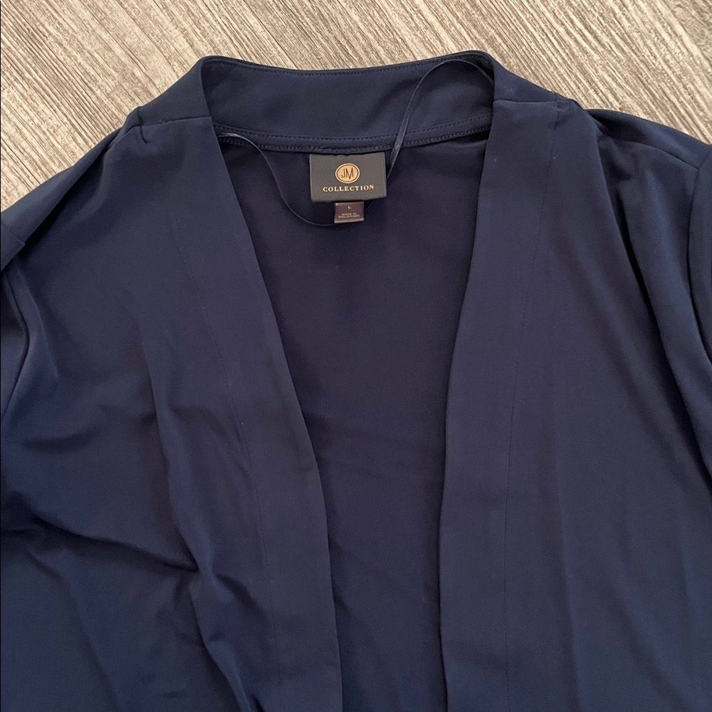 JM Collection Deep Blue Cardigan - Picture 4 of 8